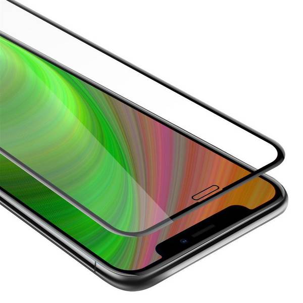 Cadorabo Panzerfolie für Apple iPhone 11 (XI) Schutzfolie in Schwarz Vollbild Folie Tempered Display Schutzglas