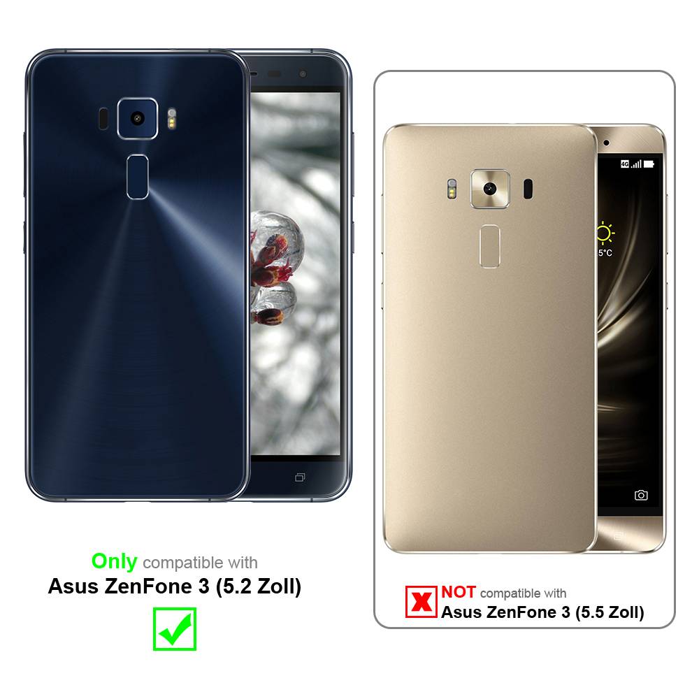 Cadorabo Handytasche mit Gürtelclip kompatibel mit Asus ZenFone 3 (5.2 Zoll) Hülle in Schwarz - Schutzhülle mit-1