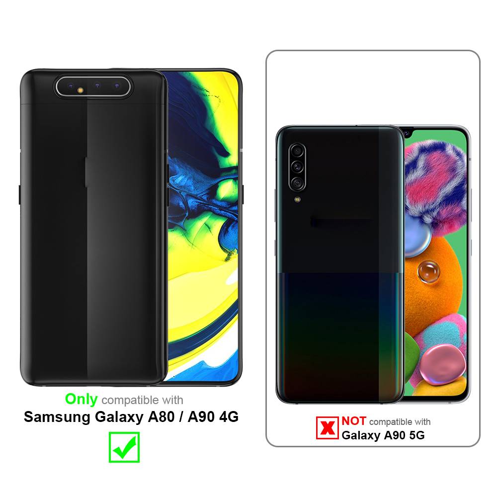 Cadorabo Hülle für Samsung Galaxy A80 / A90 4G Schutzhülle in Schwarz Handyhülle TPU Silikon Etui Case Cover-1