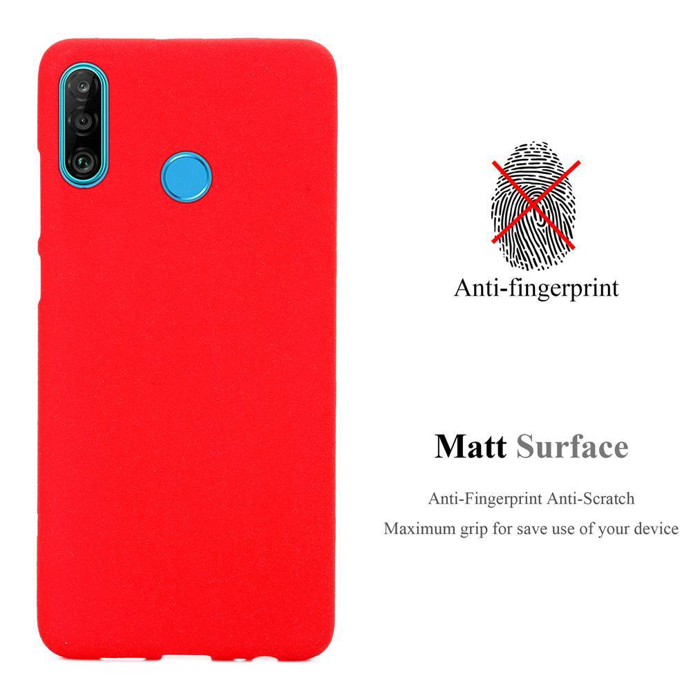 Cadorabo Schutzhülle für Huawei P30 LITE Hülle in Rot Handyhülle TPU Etui Cover Case-1