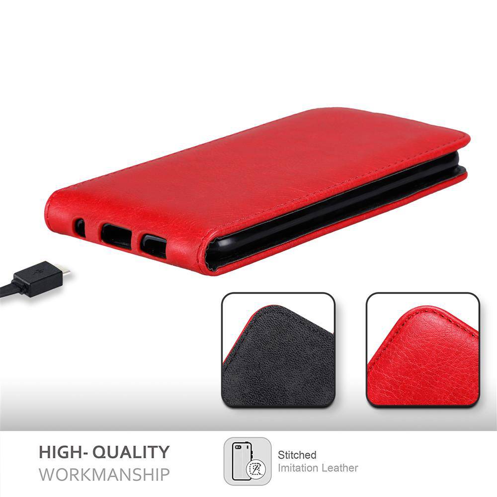 Cadorabo Hülle für Huawei P30 LITE Schutz Hülle in Rot Flip Etui Handyhülle Case Cover-1
