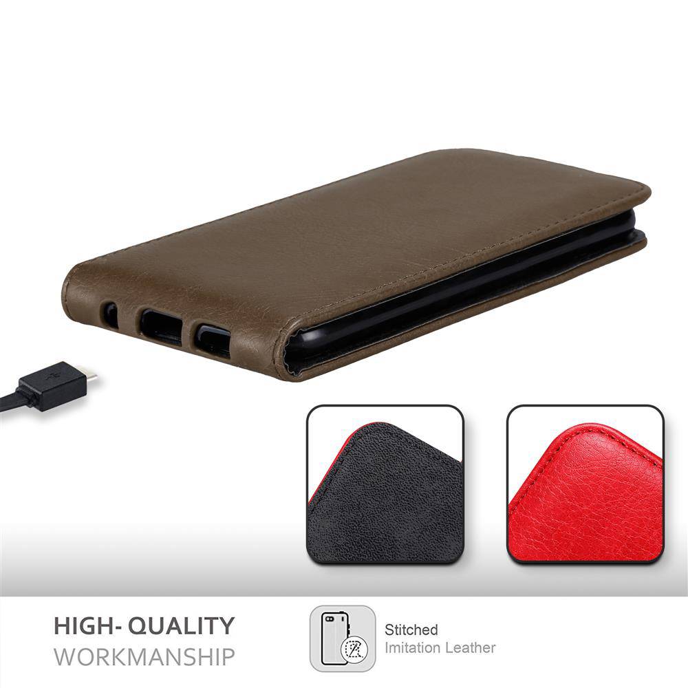 Cadorabo Hülle für Huawei P30 LITE Schutz Hülle in Braun Flip Etui Handyhülle Case Cover-1