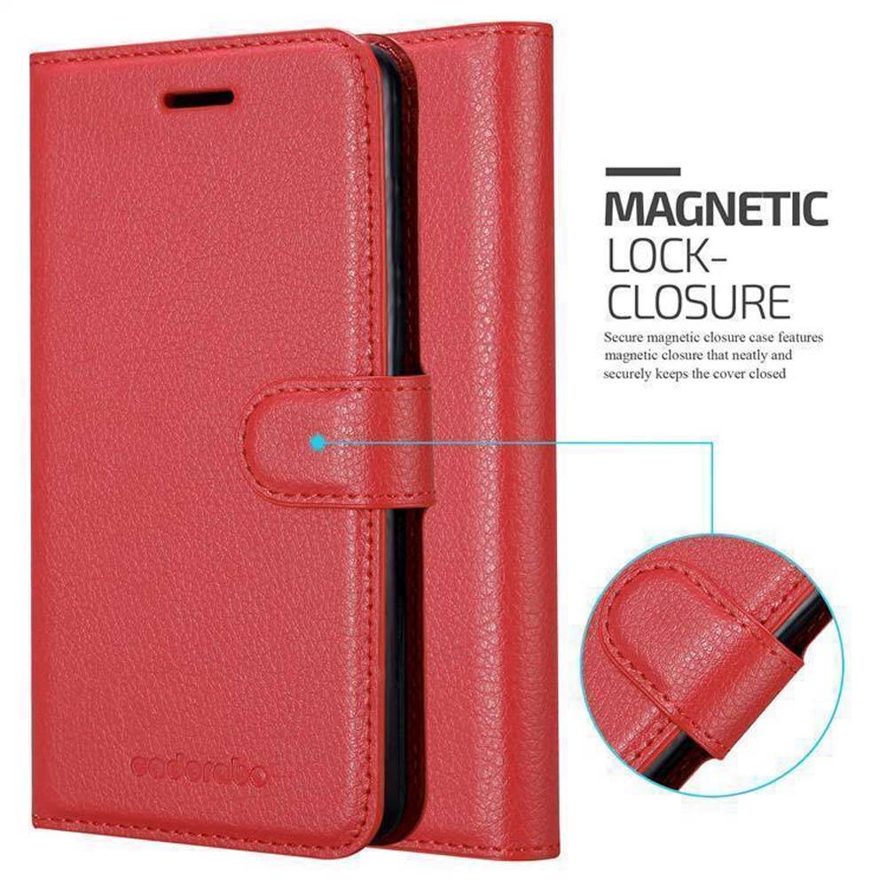 Cadorabo Hülle für Huawei P30 Schutz Hülle in Rot Handyhülle Etui Case Cover Magnetverschluss-1
