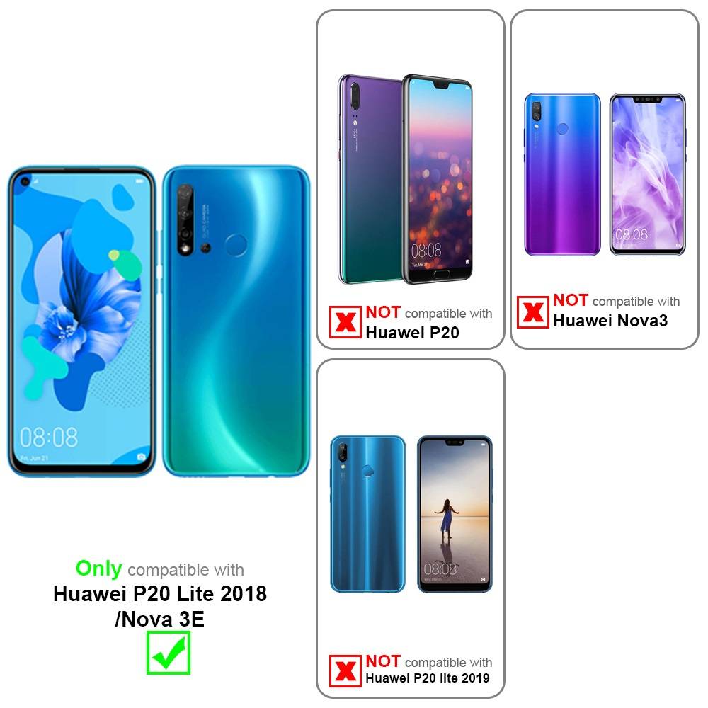 Cadorabo 3x Vollbild Panzer Folie für Huawei P20 LITE Schutzfolie in Weiß Tempered Display-Schutzglas-1