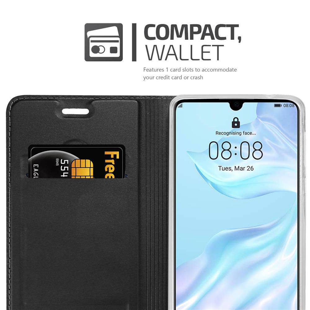 Cadorabo Handyhülle für Huawei P30 Schutz Hülle in Schwarz Cover Etui Book Case Booklet-3