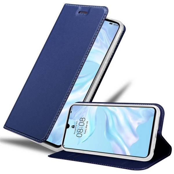 Cadorabo Handyhülle für Huawei P30 Schutz Hülle in Blau Cover Etui Book Case Booklet