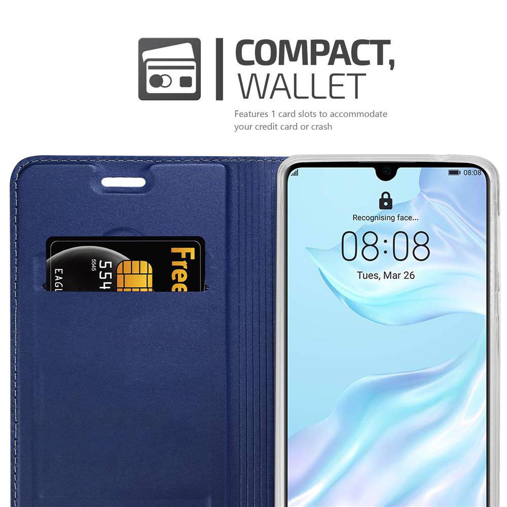 Cadorabo Handyhülle für Huawei P30 Schutz Hülle in Blau Cover Etui Book Case Booklet-3