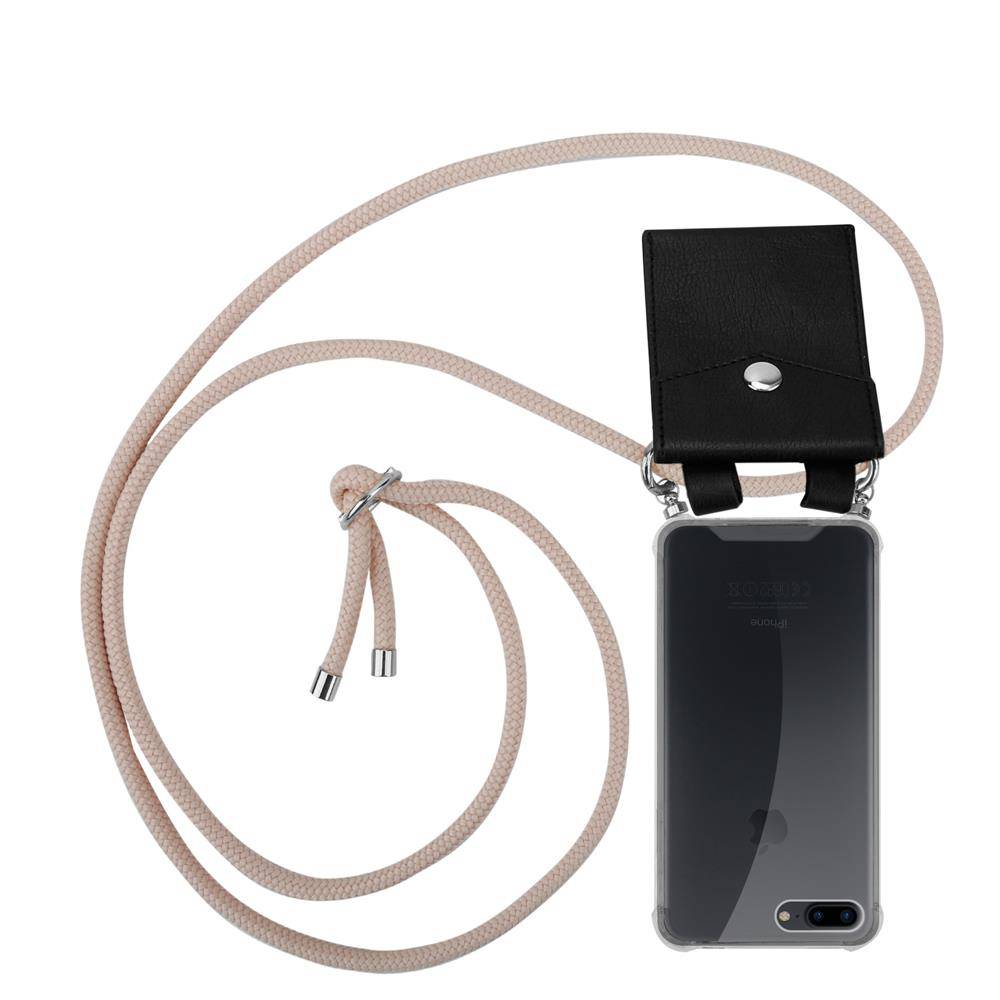 Cadorabo Schutzhülle für Apple iPhone 7 PLUS / 7S PLUS / 8 PLUS Hülle in Rosa Handy Kette Kordel abnehmbares Etui-0