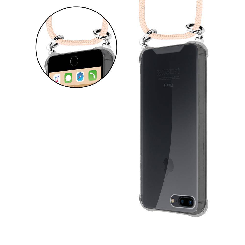 Cadorabo Schutzhülle für Apple iPhone 7 PLUS / 7S PLUS / 8 PLUS Hülle in Rosa Handy Kette Kordel abnehmbares Etui-4