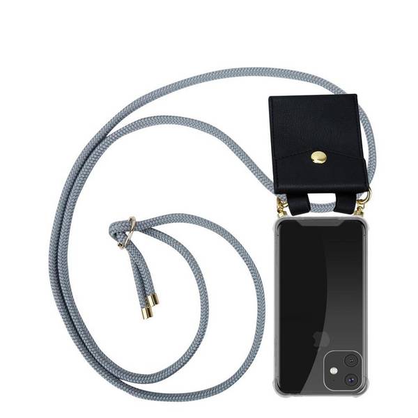 Cadorabo Hülle für Apple iPhone 11 PRO Schutzhülle in Grau Handy Kette Silikon Kordel abnehmbares Etui