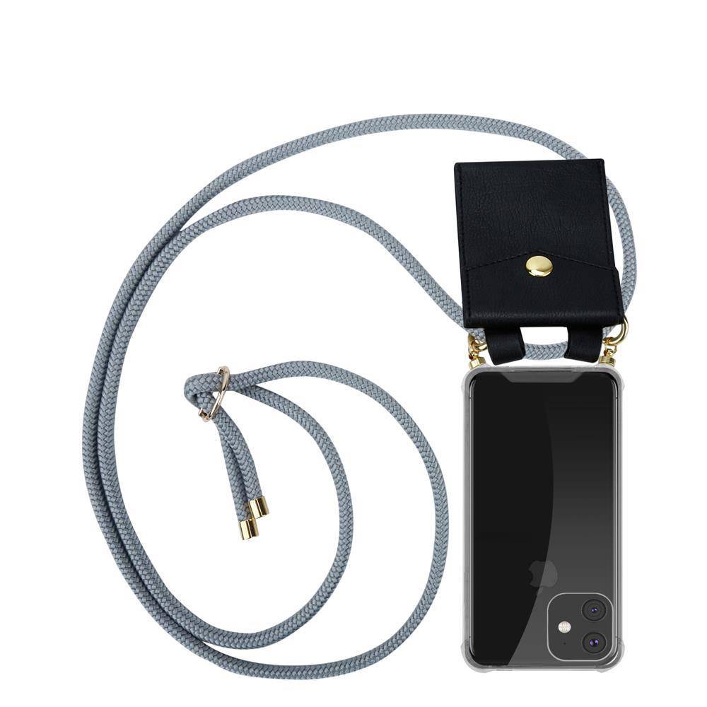 Cadorabo Hülle für Apple iPhone 11 PRO Schutzhülle in Grau Handy Kette Silikon Kordel abnehmbares Etui-0