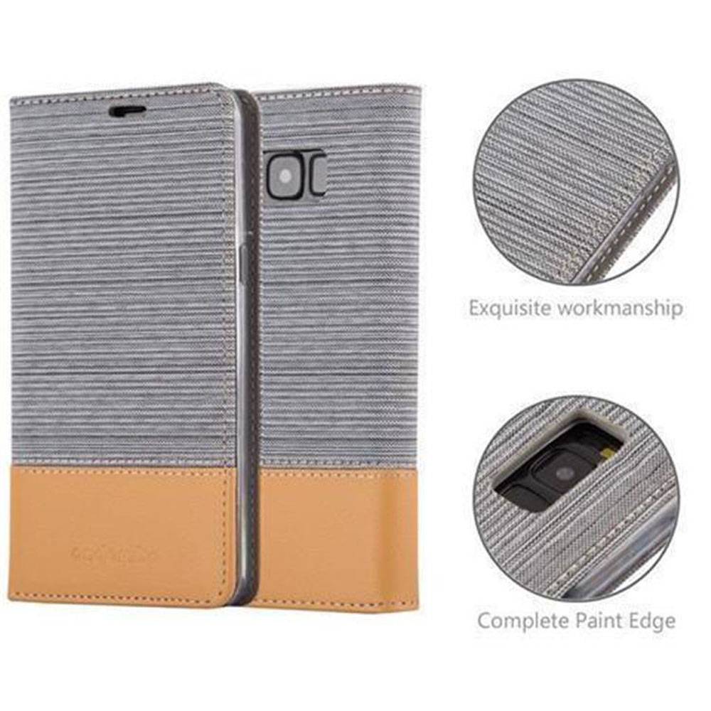 Cadorabo Hülle für Samsung Galaxy S8 Schutzhülle in Grau Handy Hülle Etui Book Case Cover-1