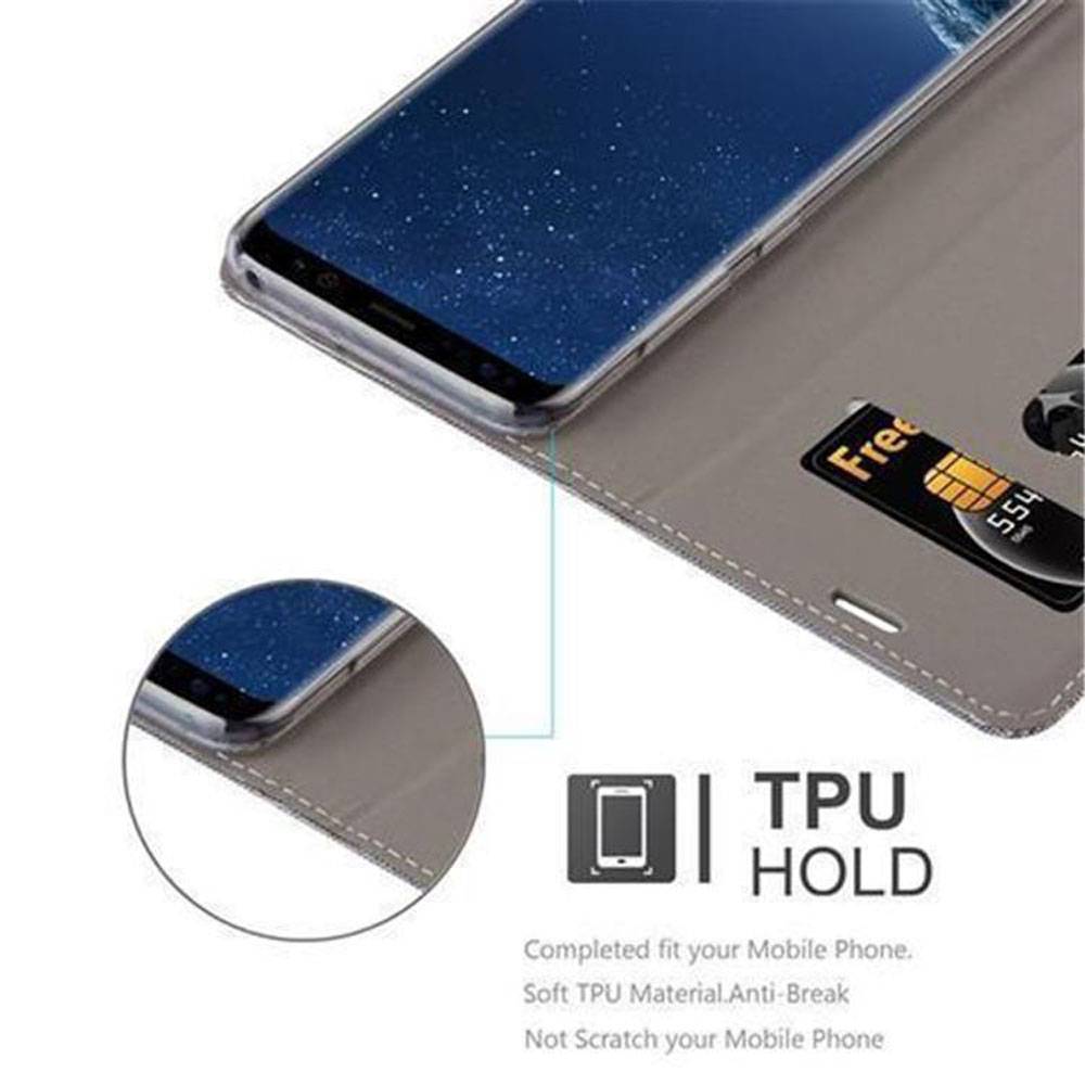Cadorabo Hülle für Samsung Galaxy S8 Schutzhülle in Grau Handy Hülle Etui Book Case Cover-2