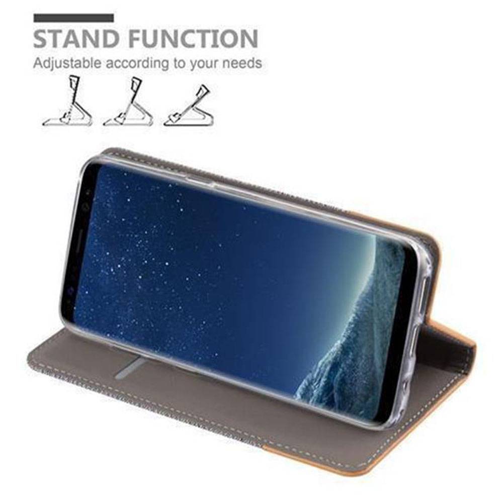 Cadorabo Hülle für Samsung Galaxy S8 Schutzhülle in Grau Handy Hülle Etui Book Case Cover-3