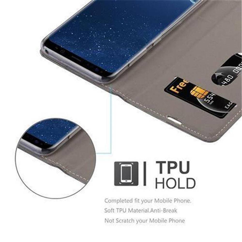 Cadorabo Hülle für Samsung Galaxy S8 Schutzhülle in Grau Handy Hülle Etui Book Case Cover-2