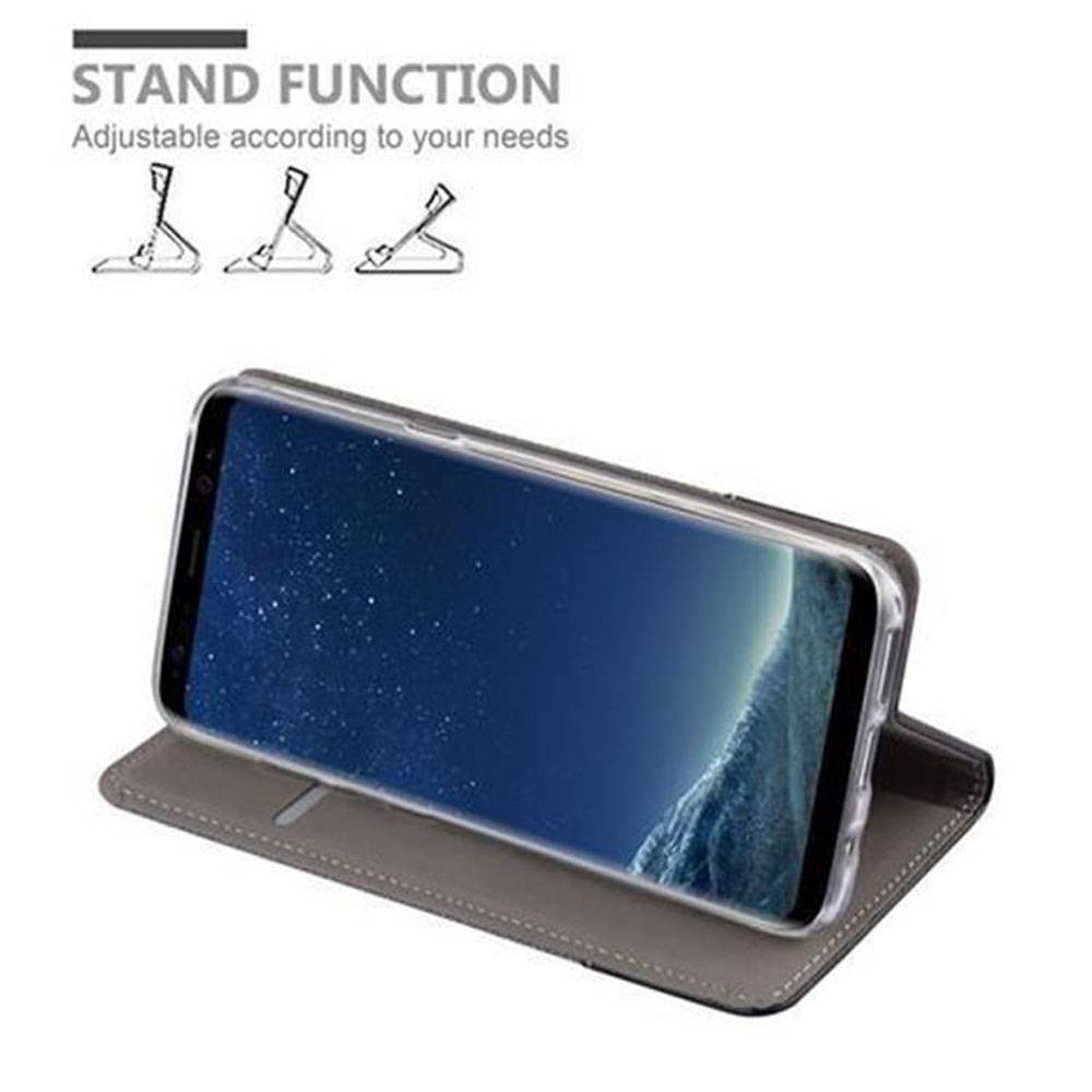Cadorabo Hülle für Samsung Galaxy S8 Schutzhülle in Grau Handy Hülle Etui Book Case Cover-3