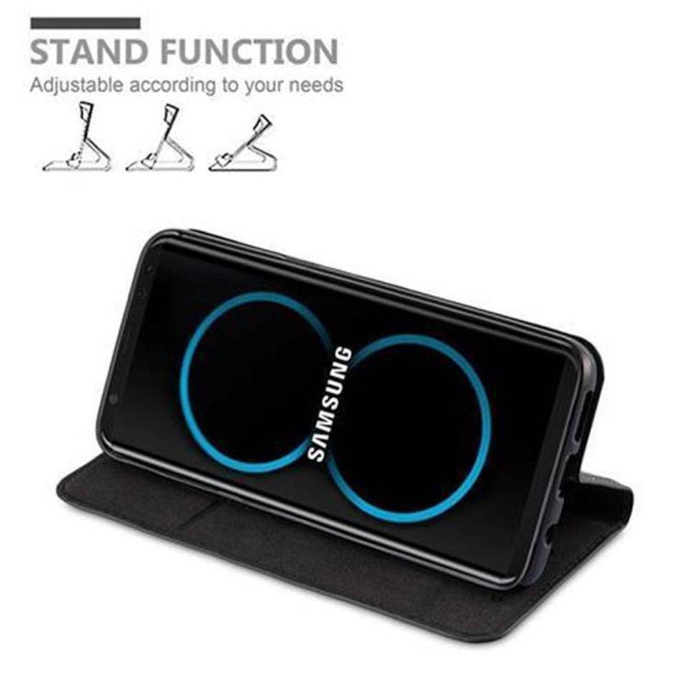Cadorabo Hülle für Samsung Galaxy S8 Schutz Hülle in Schwarz Handyhülle Etui Case Cover Magnetverschluss-3
