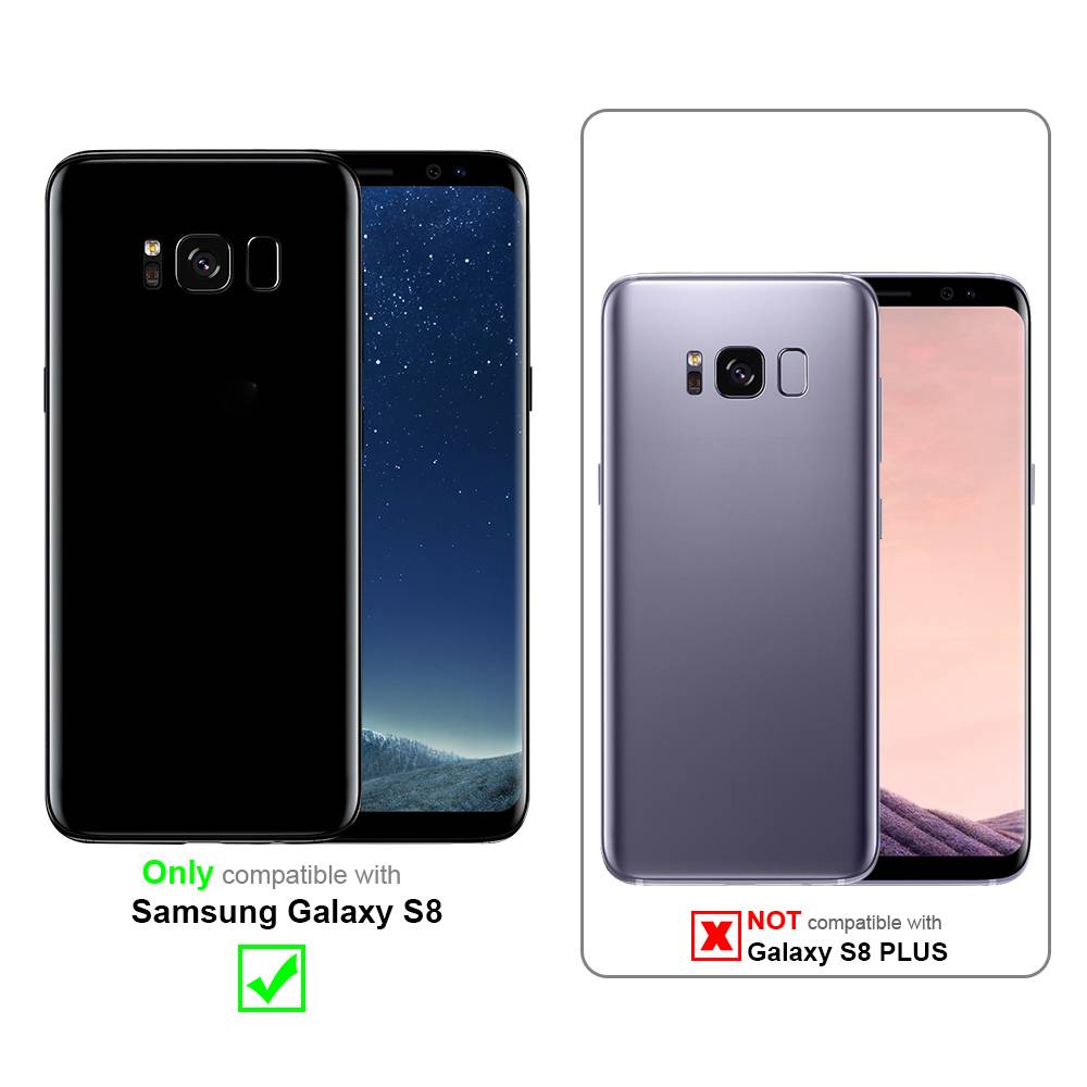 Cadorabo Handytasche mit Gürtelclip kompatibel mit Samsung Galaxy S8 Hülle in Schwarz - Schutzhülle mit Karabinerhaken-1