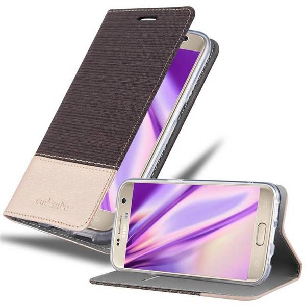 Cadorabo Hülle für Samsung Galaxy S7 Schutzhülle in Grau Handy Hülle Etui Book Case Cover