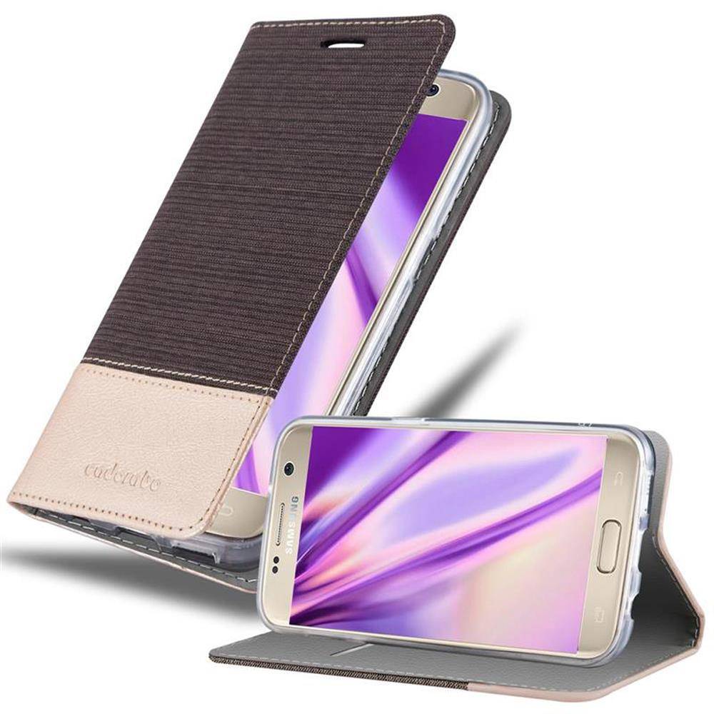 Cadorabo Hülle für Samsung Galaxy S7 Schutzhülle in Grau Handy Hülle Etui Book Case Cover-0