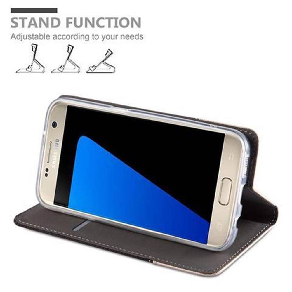 Cadorabo Hülle für Samsung Galaxy S7 Schutzhülle in Grau Handy Hülle Etui Book Case Cover-2
