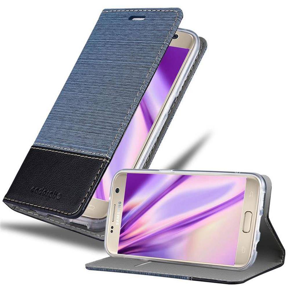 Cadorabo Hülle für Samsung Galaxy S7 Schutzhülle in Blau Handy Hülle Etui Book Case Cover-0