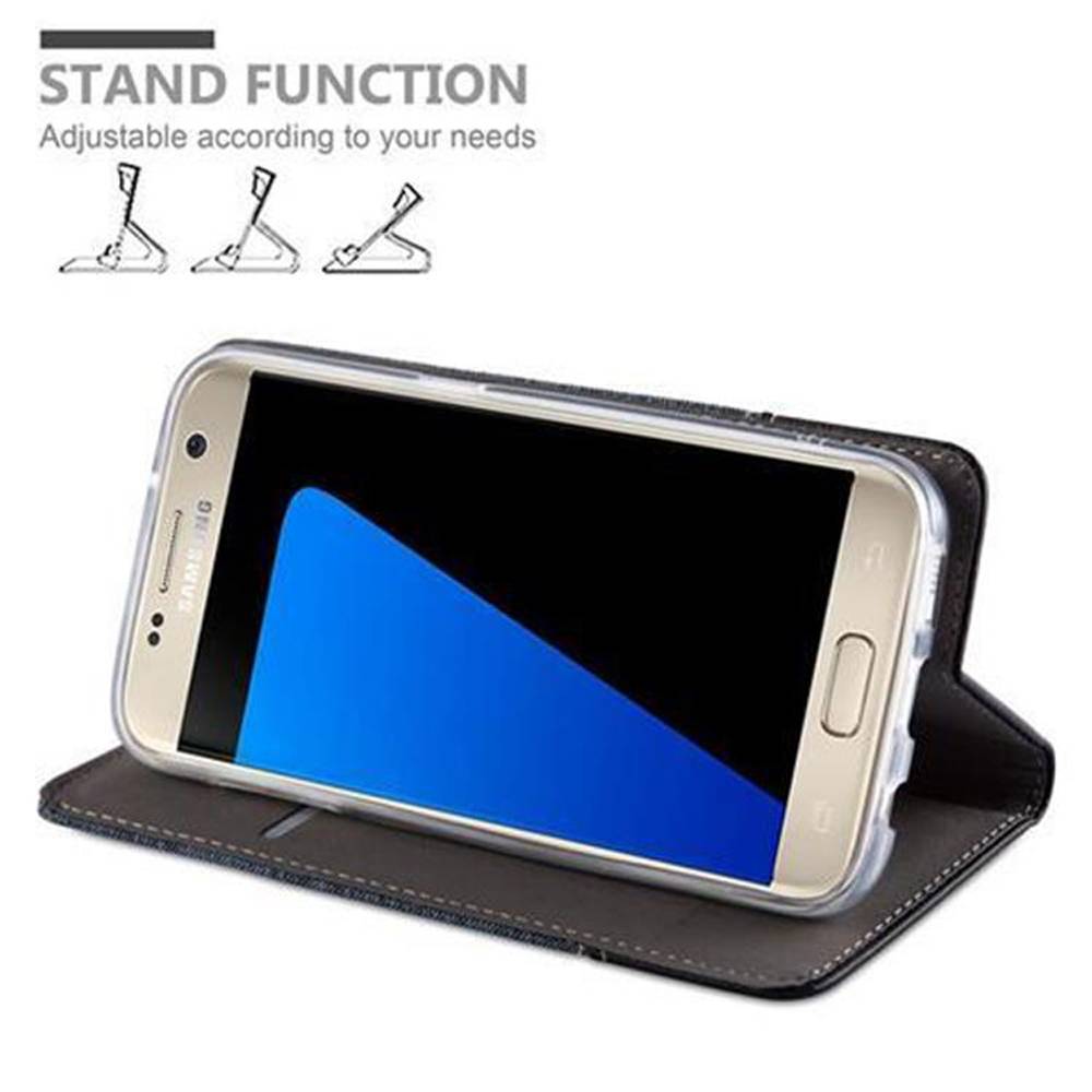 Cadorabo Hülle für Samsung Galaxy S7 Schutzhülle in Blau Handy Hülle Etui Book Case Cover-2