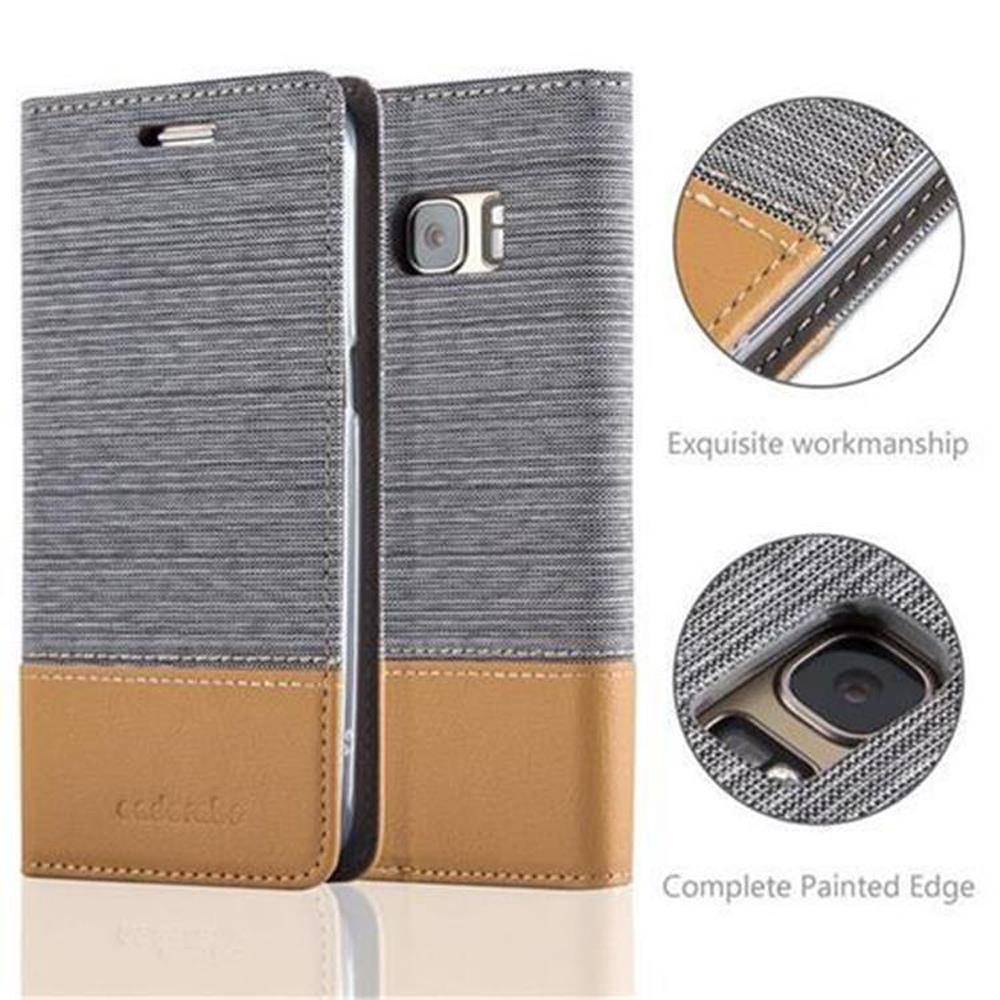 Cadorabo Hülle für Samsung Galaxy S7 Schutzhülle in Grau Handy Hülle Etui Book Case Cover-1