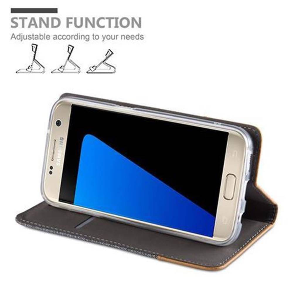 Cadorabo Hülle für Samsung Galaxy S7 Schutzhülle in Grau Handy Hülle Etui Book Case Cover-2