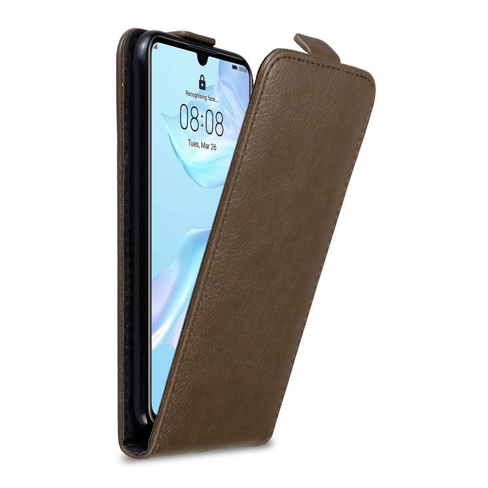 Cadorabo Hülle für Huawei P30 Schutz Hülle in Braun Flip Etui Handyhülle Case Cover-0