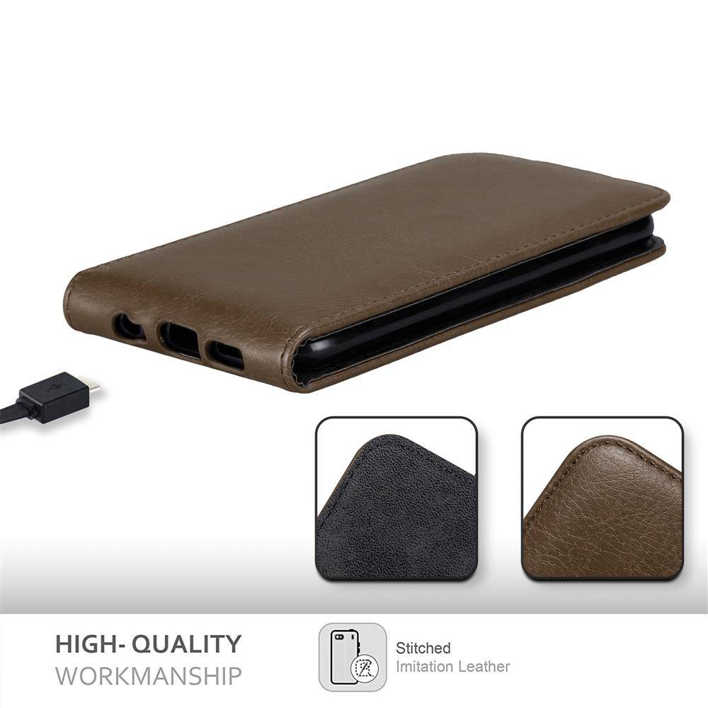 Cadorabo Hülle für Huawei P30 Schutz Hülle in Braun Flip Etui Handyhülle Case Cover-1