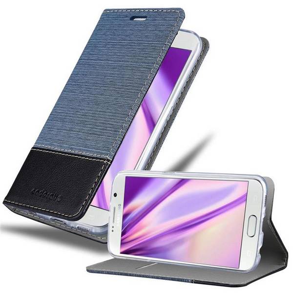 Cadorabo Hülle für Samsung Galaxy S6 Schutzhülle in Blau Handy Hülle Etui Book Case Cover