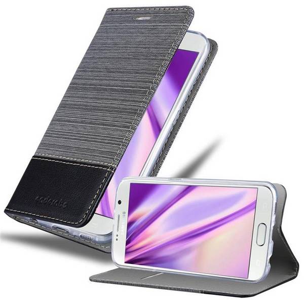 Cadorabo Hülle für Samsung Galaxy S6 Schutzhülle in Grau Handy Hülle Etui Book Case Cover