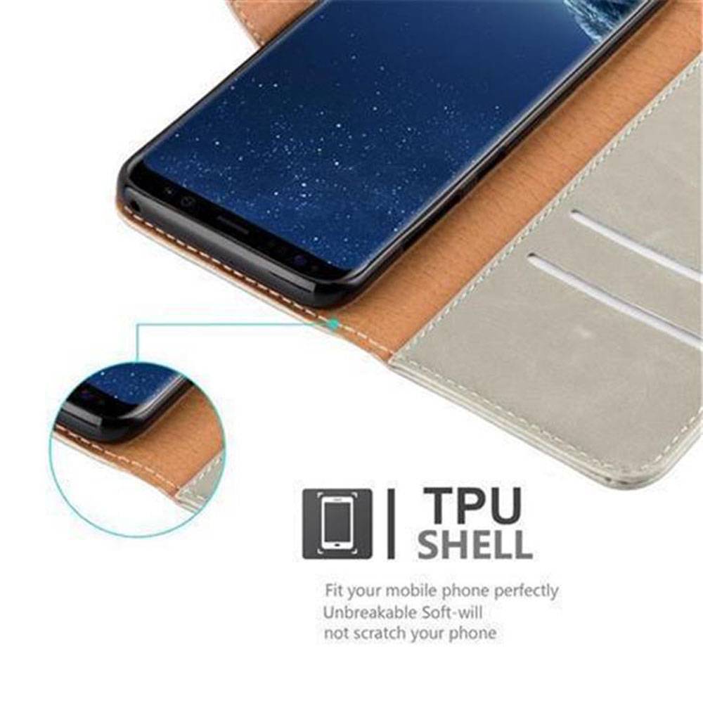 Cadorabo Hülle für Samsung Galaxy S8 Schutzhülle in Braun Handyhülle Book Tasche Case Etui Luxury-3