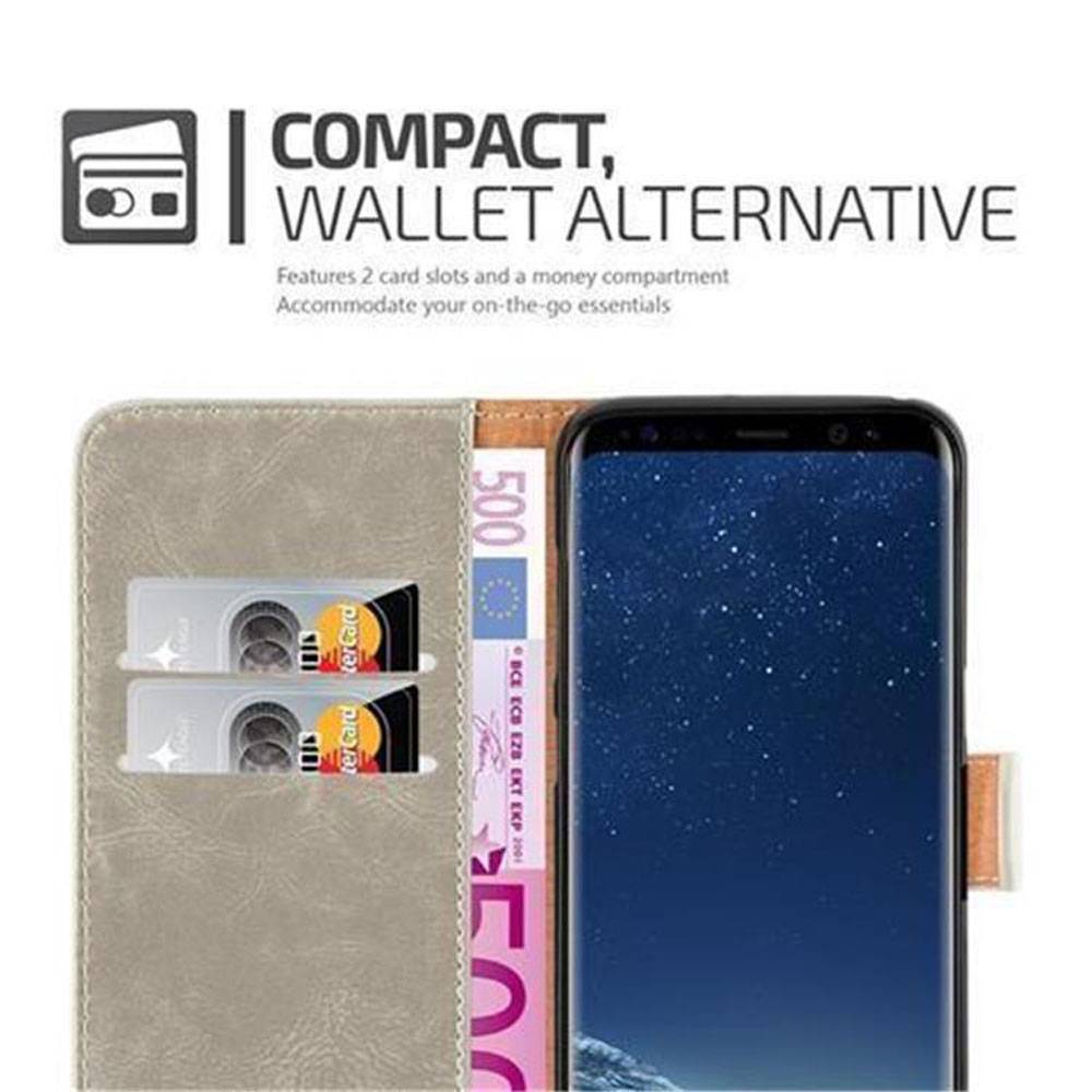 Cadorabo Hülle für Samsung Galaxy S8 Schutzhülle in Braun Handyhülle Book Tasche Case Etui Luxury-4