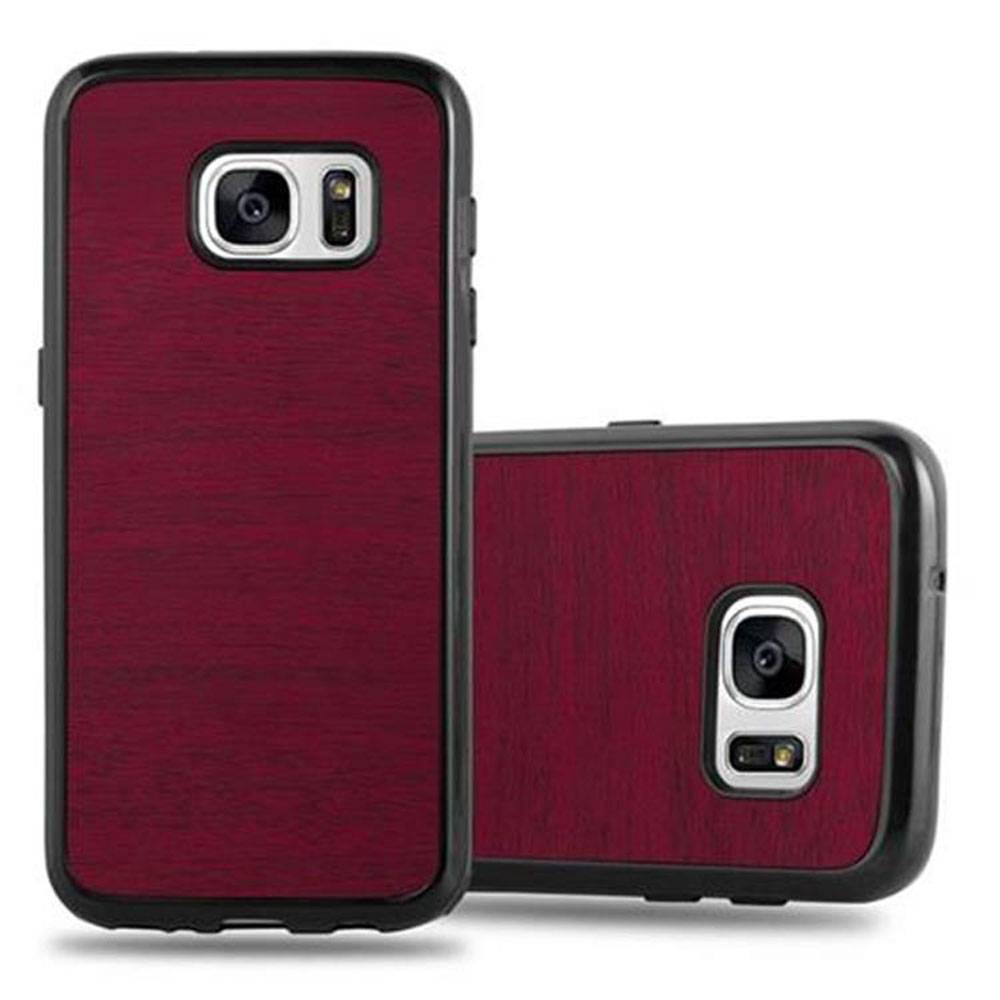 Cadorabo Handyhülle für Samsung Galaxy S7 in Rot Schutzhülle Hülle Etui Case Cover TPU Silikon-0