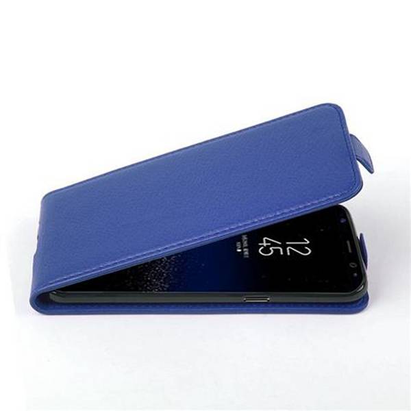 Cadorabo Schutzhülle für Samsung Galaxy S8 Hülle in Blau Flip Etui Handyhülle Case Cover Kunstleder