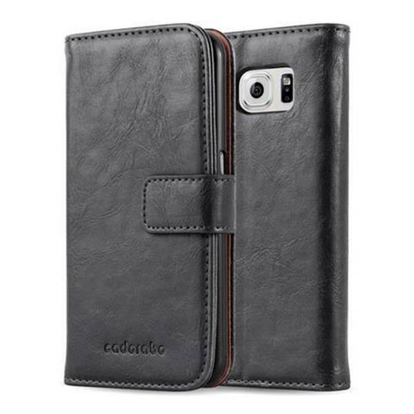 Cadorabo Hülle für Samsung Galaxy S6 Schutzhülle in Schwarz Handyhülle Book Tasche Case Etui Luxury