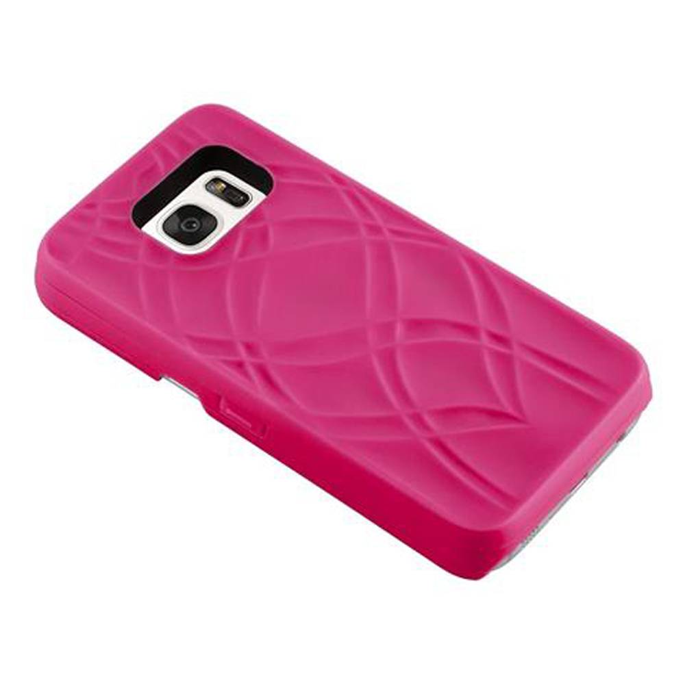Cadorabo Hülle für Samsung Galaxy S7 in Rosa Hard Case Handyhülle Schutzhülle mit Spiegel Kartenfächern-2