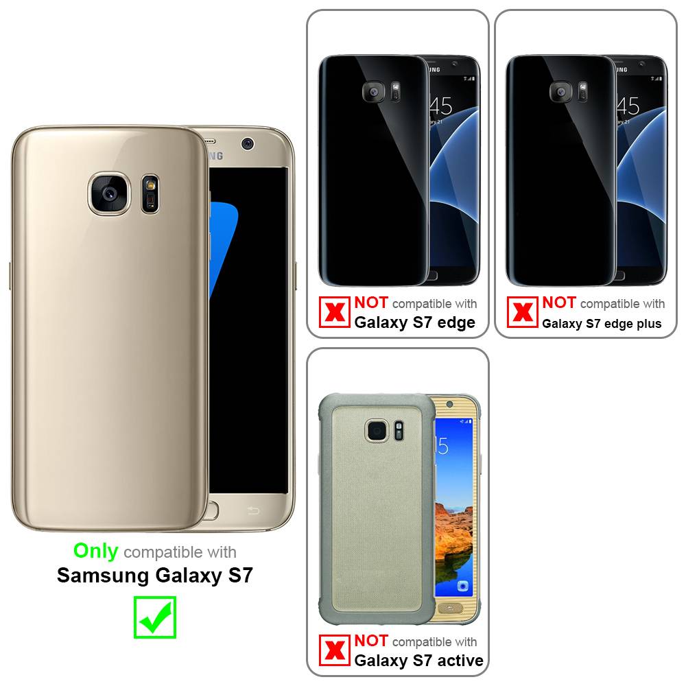 Cadorabo Hülle für Samsung Galaxy S7 Schutz Hülle in Braun Hard Case Etui Holz Optik Handyhülle-1