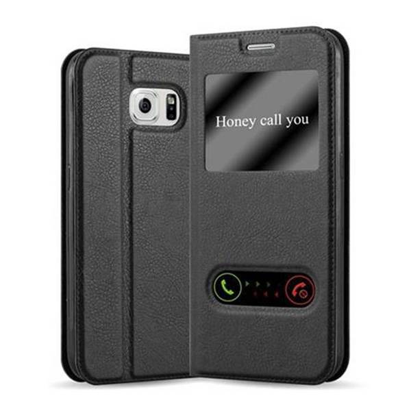 Cadorabo Schutzhülle für Samsung Galaxy S6 Hülle in Schwarz Handyhülle Book Case Cover Etui