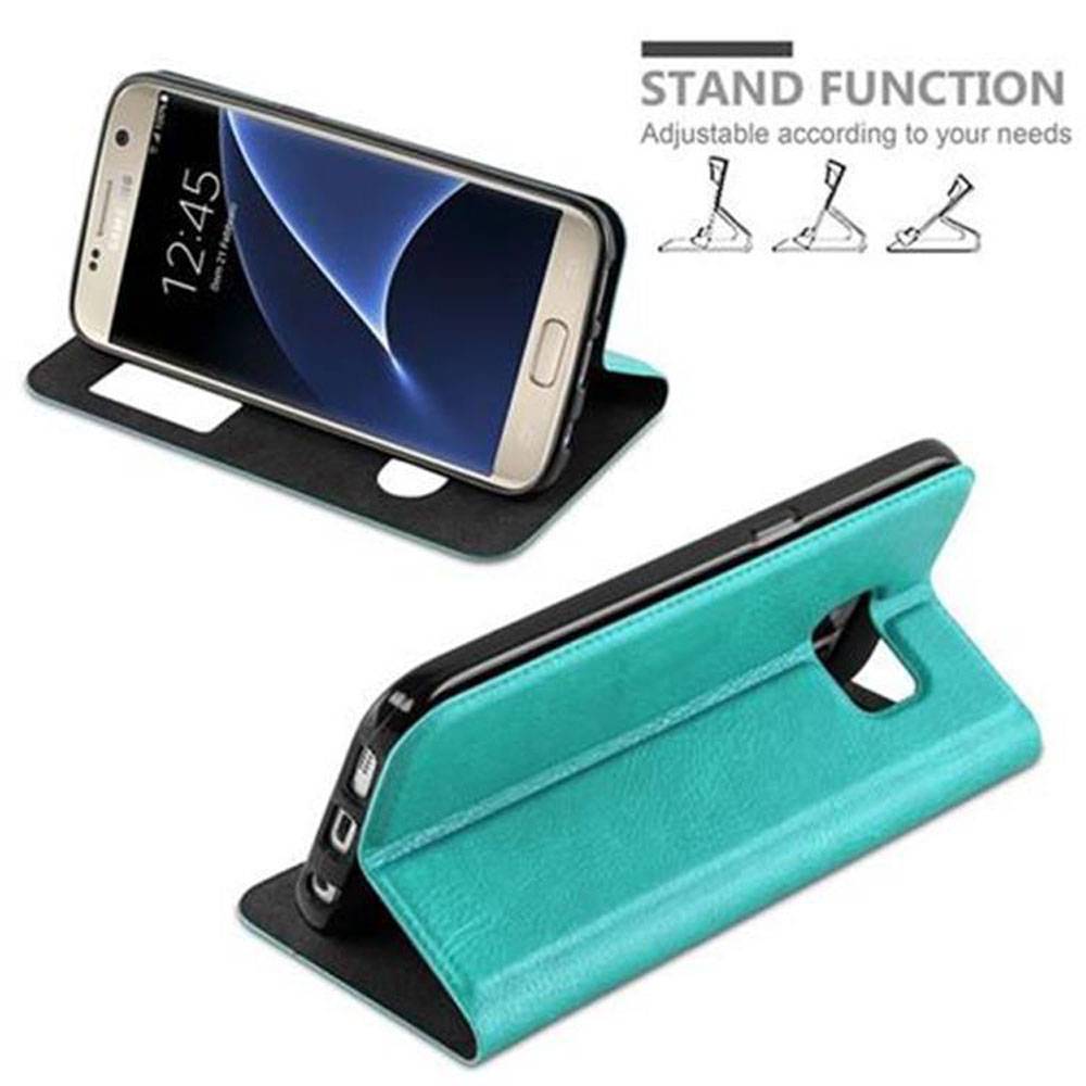 Cadorabo Schutzhülle für Samsung Galaxy S7 Hülle in Türkis Handyhülle Book Case Cover Etui-3
