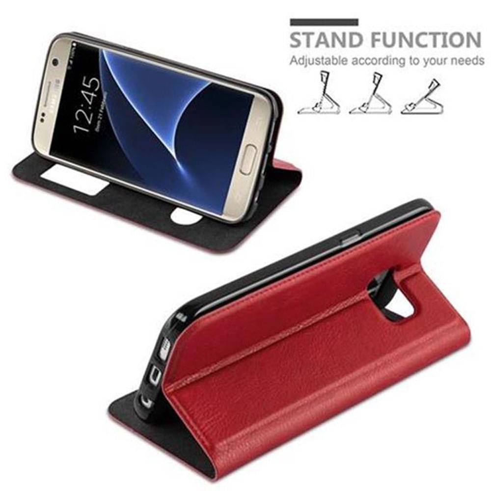 Cadorabo Schutzhülle für Samsung Galaxy S7 Hülle in Rot Handyhülle Book Case Cover Etui-3