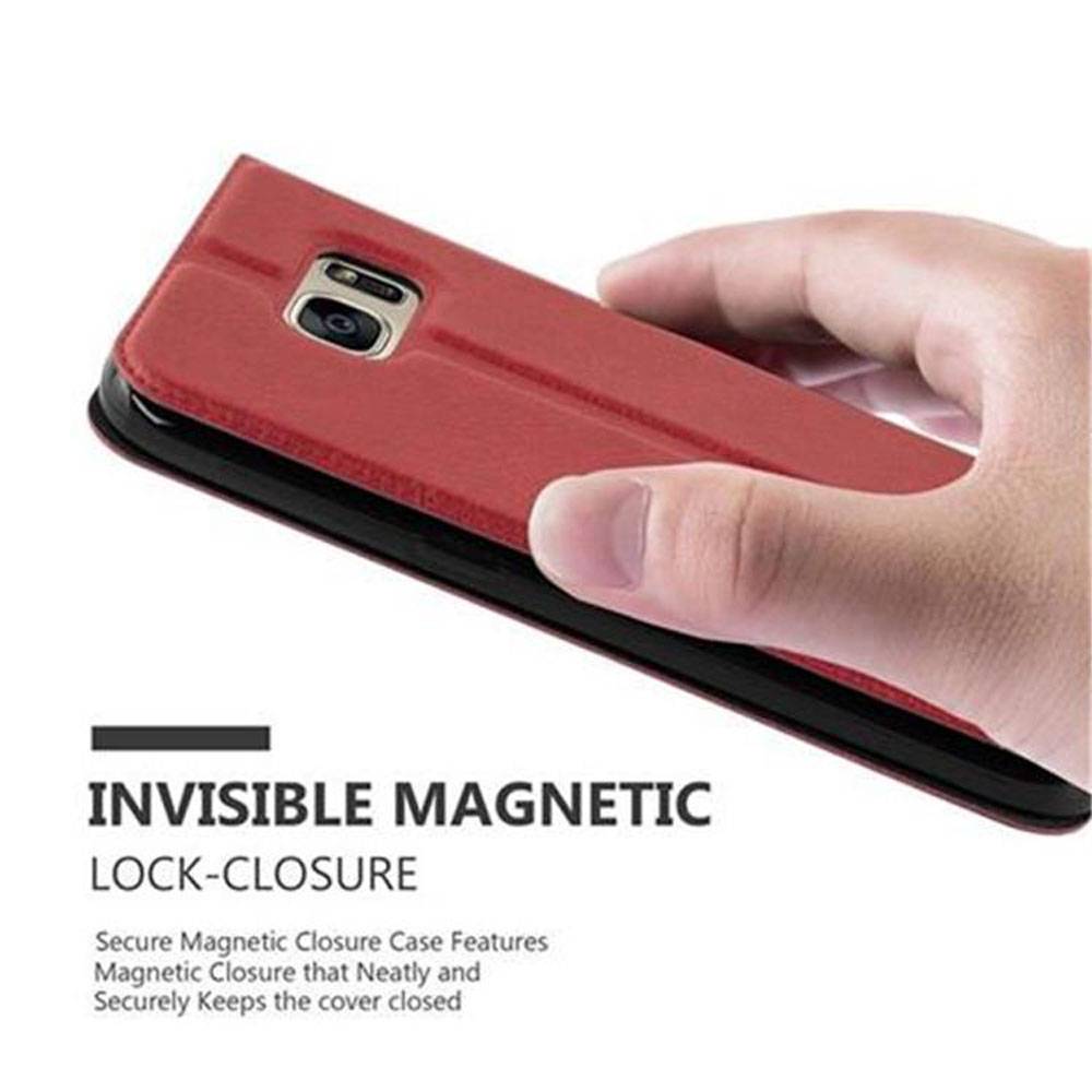 Cadorabo Schutzhülle für Samsung Galaxy S7 Hülle in Rot Handyhülle Book Case Cover Etui-4