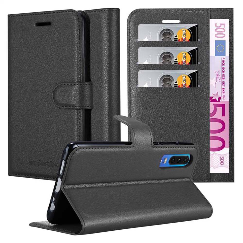 Cadorabo Hülle für Huawei P30 Schutz Hülle in Schwarz Handyhülle Etui Case Cover Magnetverschluss-0