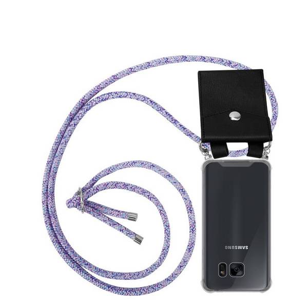 Cadorabo Schutzhülle für Samsung Galaxy S7 Hülle in Lila Handy Kette Kordel abnehmbares Etui