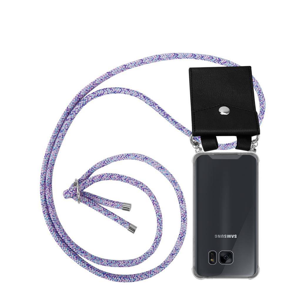 Cadorabo Schutzhülle für Samsung Galaxy S7 Hülle in Lila Handy Kette Kordel abnehmbares Etui-0