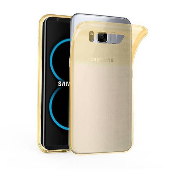 Cadorabo Hülle für Samsung Galaxy S8 Schutz Hülle in Gelb Schutzhülle TPU Silikon Cover Etui Case