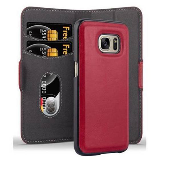 Cadorabo Hülle für Samsung Galaxy S7 Schutz Hülle in Rot Etui Handyhhülle Tasche Case Cover