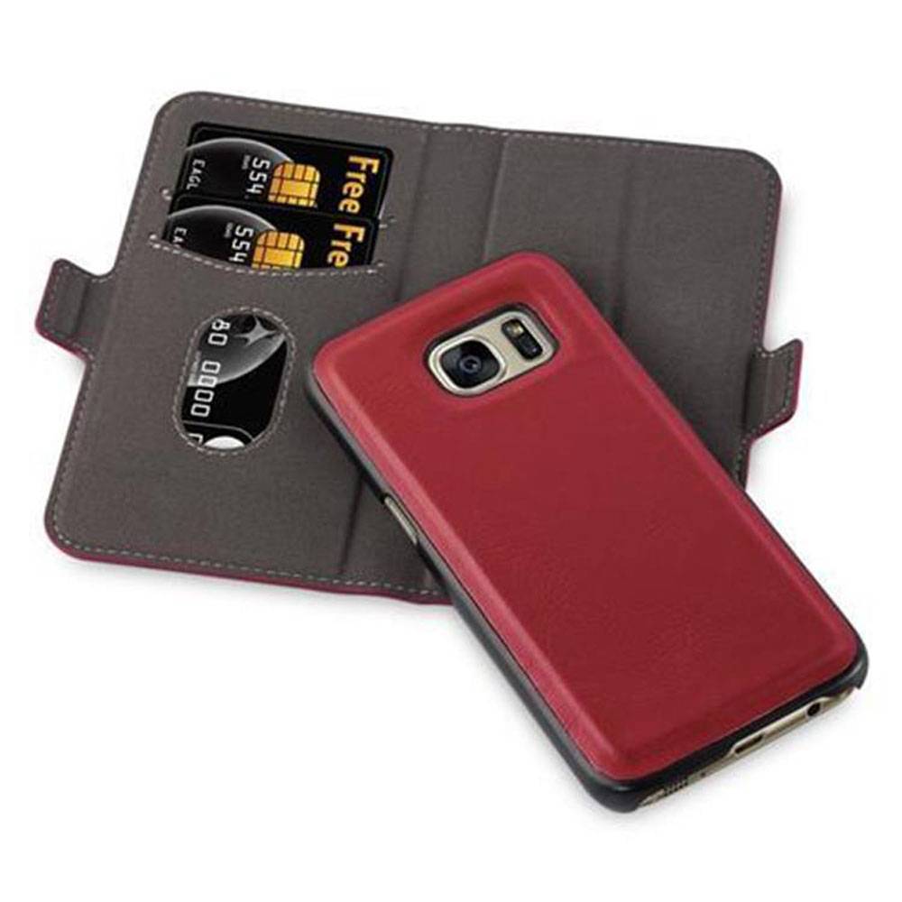 Cadorabo Hülle für Samsung Galaxy S7 Schutz Hülle in Rot Etui Handyhhülle Tasche Case Cover-2